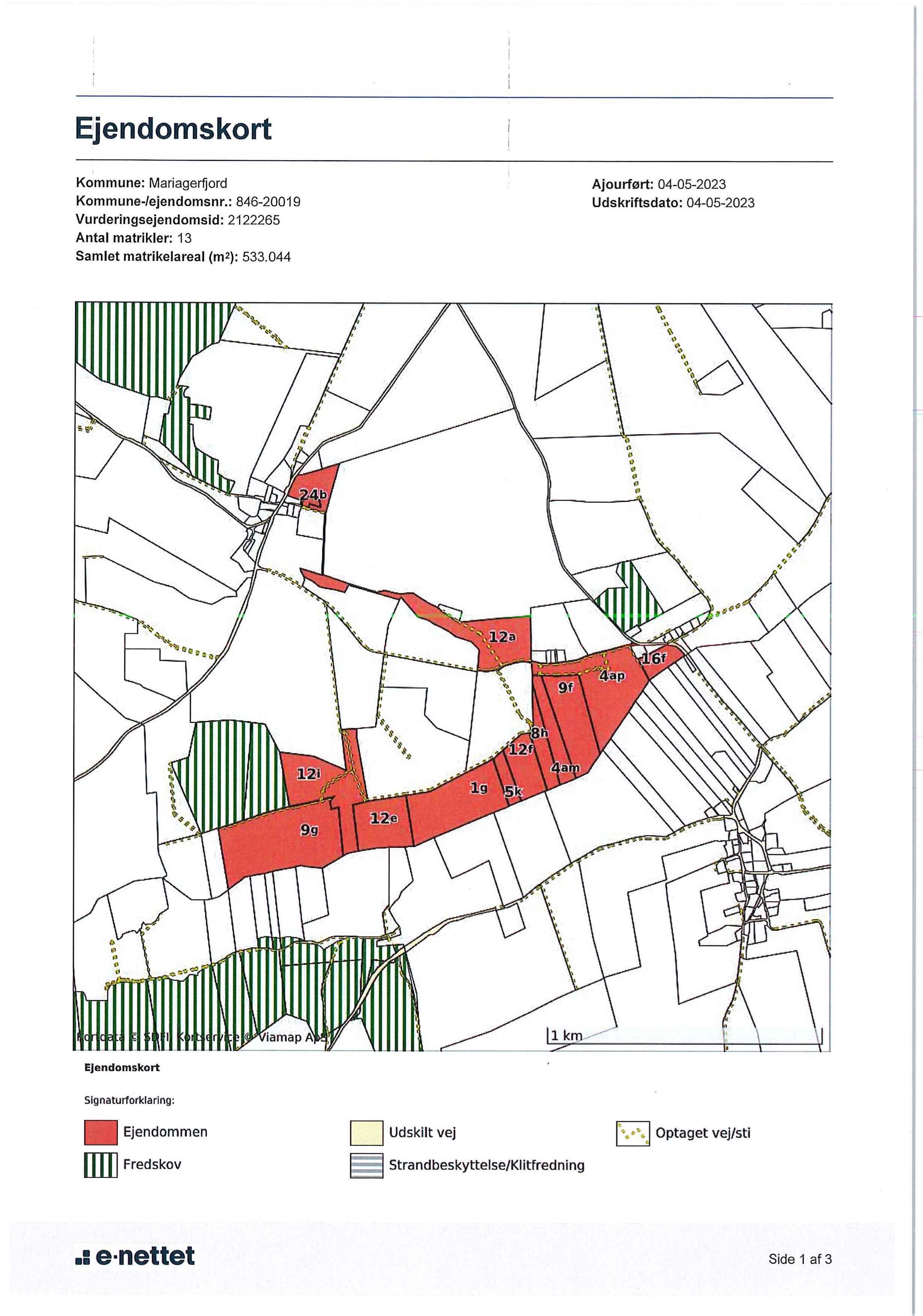 Fremhævet ejendomskort billede i fuldskærmstilstand. Billede af Hemvej 36, Hem, 9550 Mariager