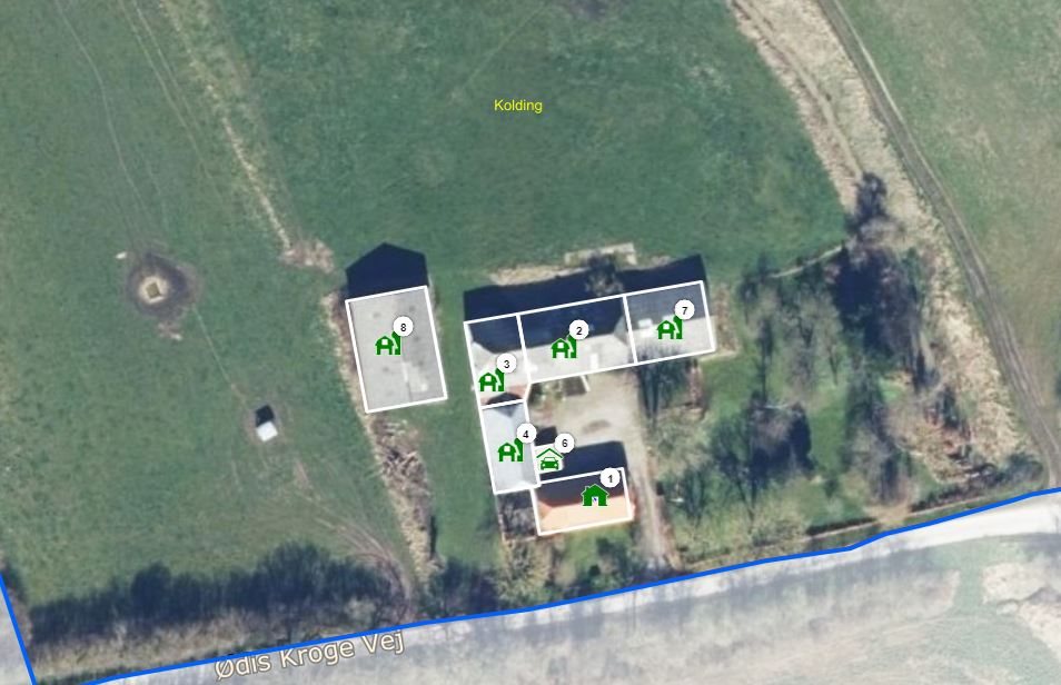 Fremhævet bbr kort bygninger billede i fuldskærmstilstand. Billede af Ødis Kroge Vej 19, Ødis, 6580 Vamdrup
