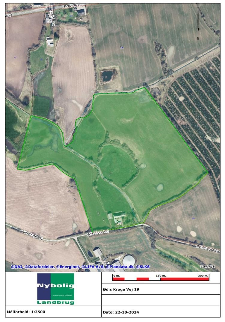 Fremhævet oversigtskort billede i fuldskærmstilstand. Billede af Ødis Kroge Vej 19, Ødis, 6580 Vamdrup