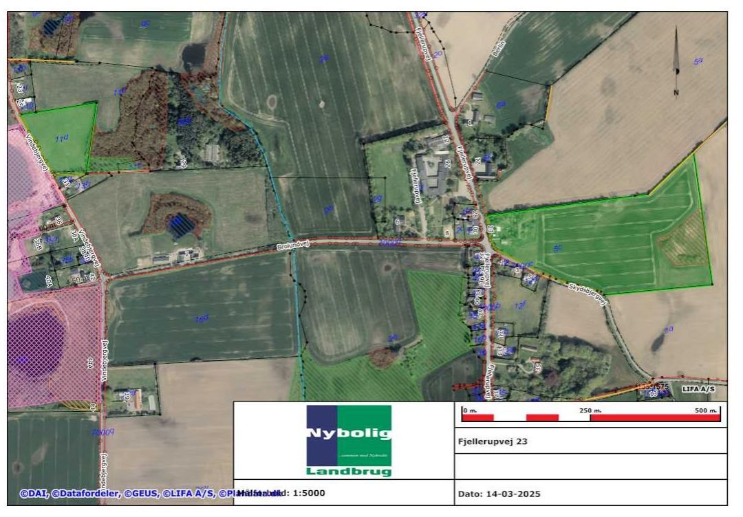 Fremhævet samlet kort  billede i fuldskærmstilstand. Billede af Fjellerupvej 23, Fjellerup, 5463 Harndrup