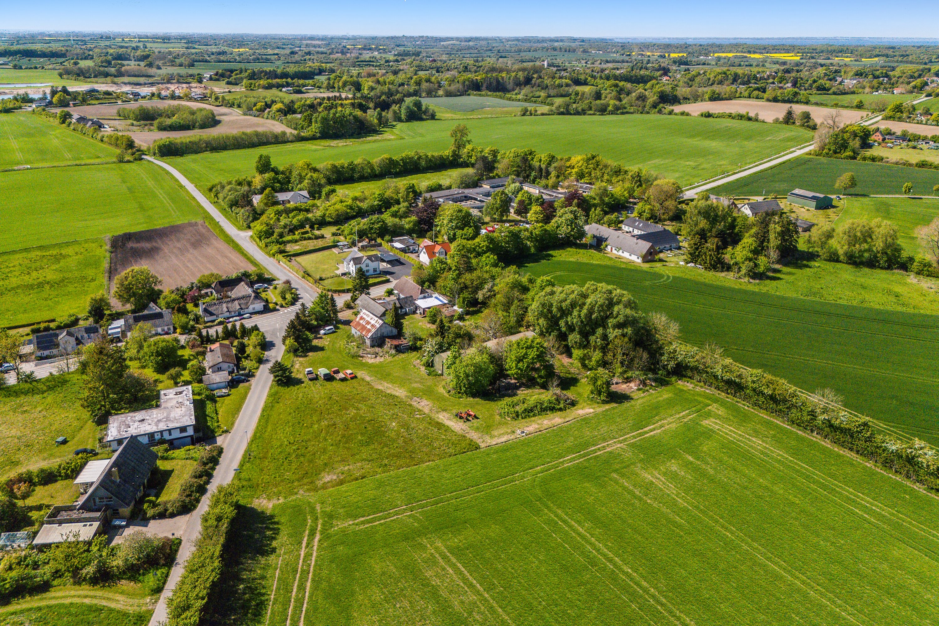 Fremhævet luftfoto billede i fuldskærmstilstand. Billede af Fjellerupvej 23, Fjellerup, 5463 Harndrup
