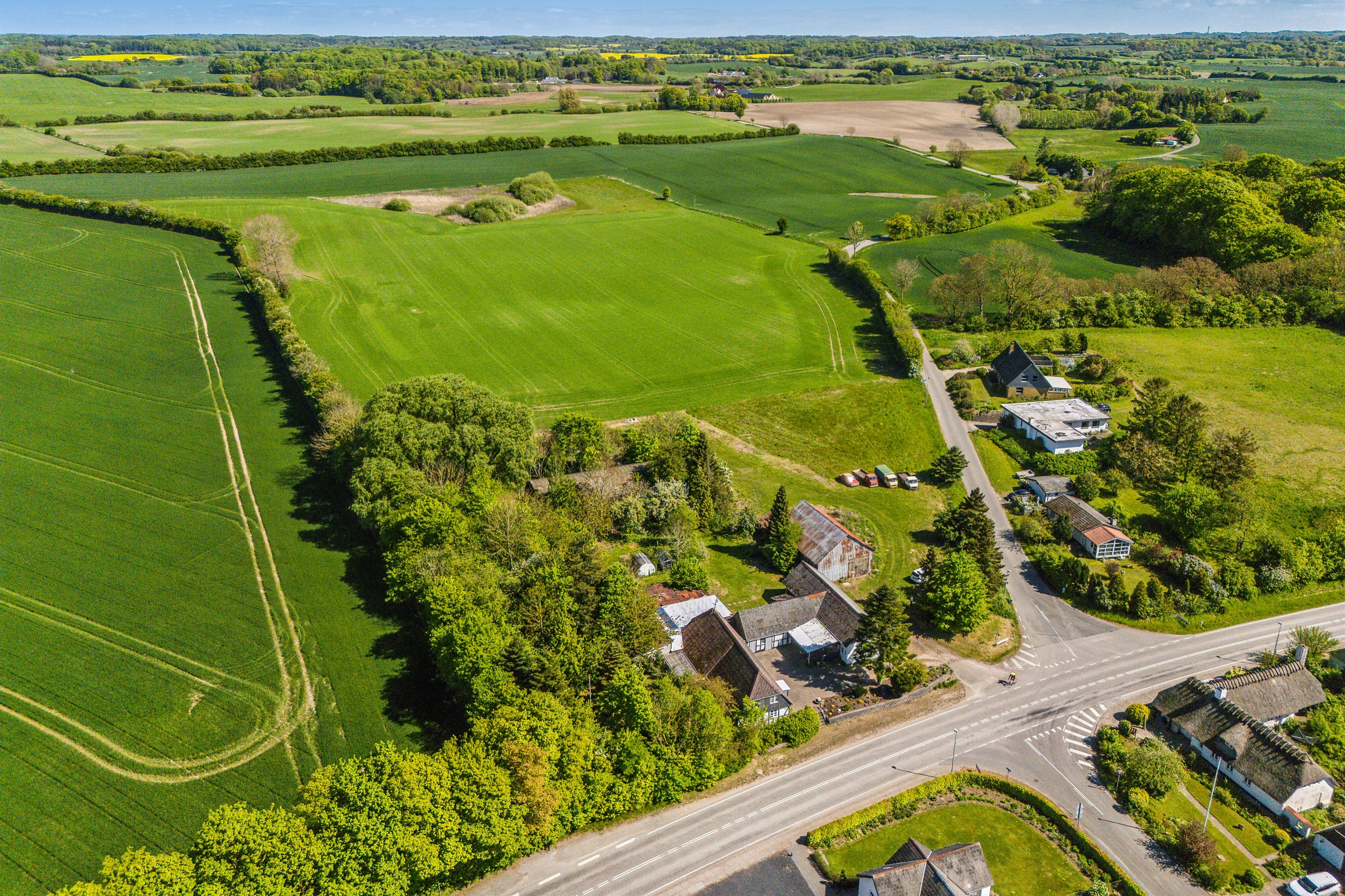 Fremhævet luftfoto billede i fuldskærmstilstand. Billede af Fjellerupvej 23, Fjellerup, 5463 Harndrup