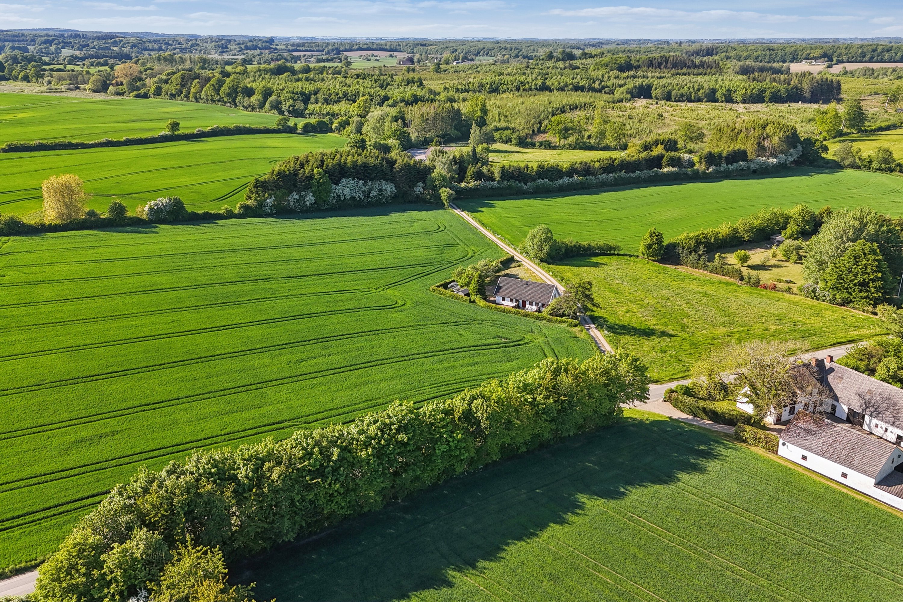 Fremhævet luftfoto billede i fuldskærmstilstand. Billede af Sølvbjergvej 2, Pejrup, 5600 Faaborg
