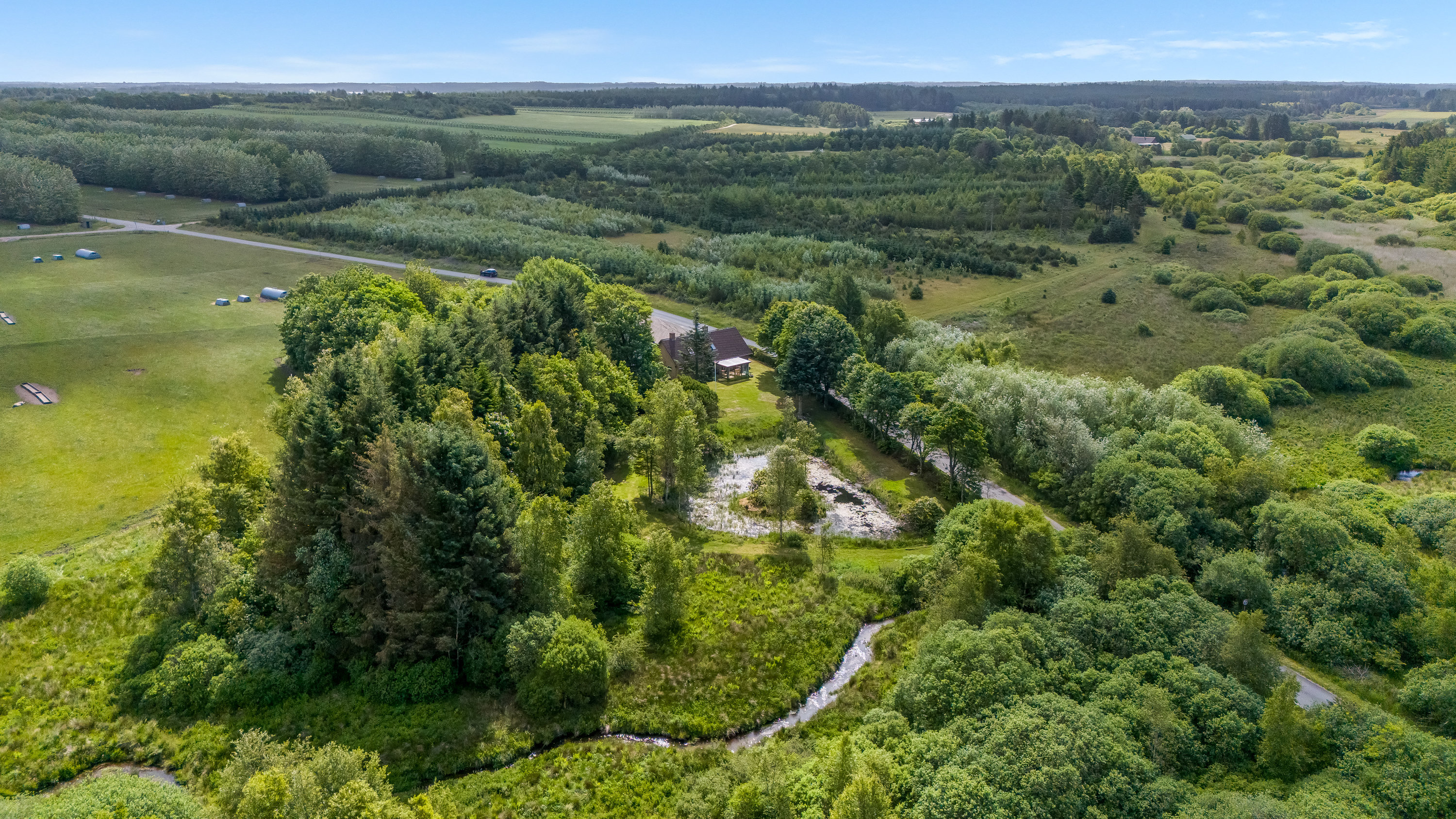 Landejendom: Luftfoto på Ormstrupvej 12, Idom, 7500 Holstebro