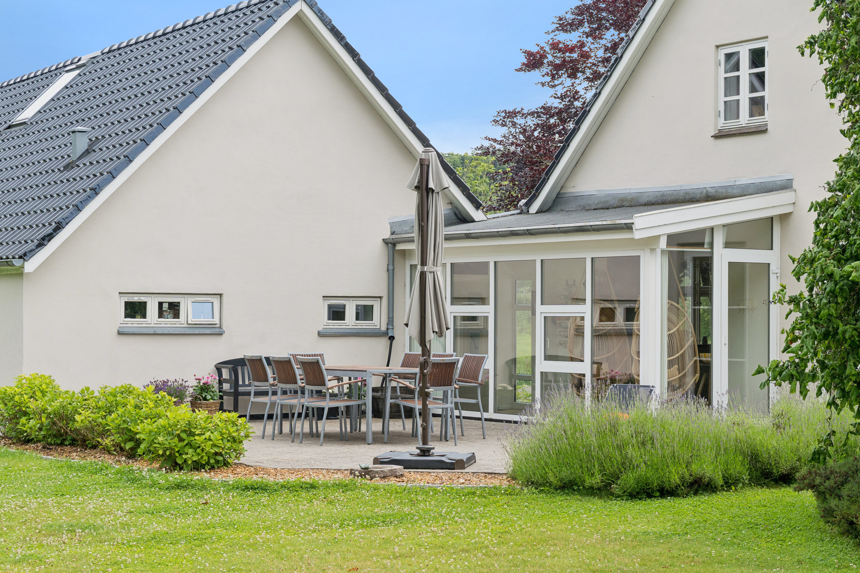 Fremhævet set fra haven billede i fuldskærmstilstand. Billede af Svanningehuse 30, Diernæs, 5600 Faaborg