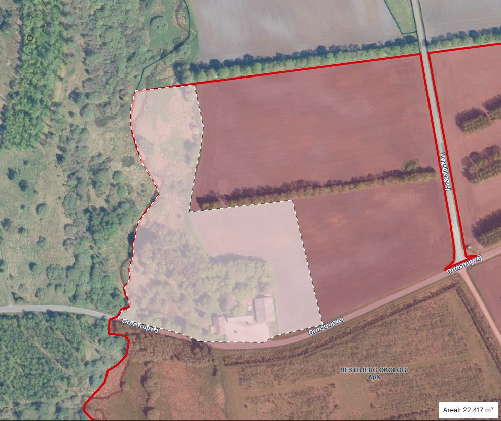 Fremhævet udstykning billede i fuldskærmstilstand. Billede af Ormstrupvej 12, Idom, 7500 Holstebro