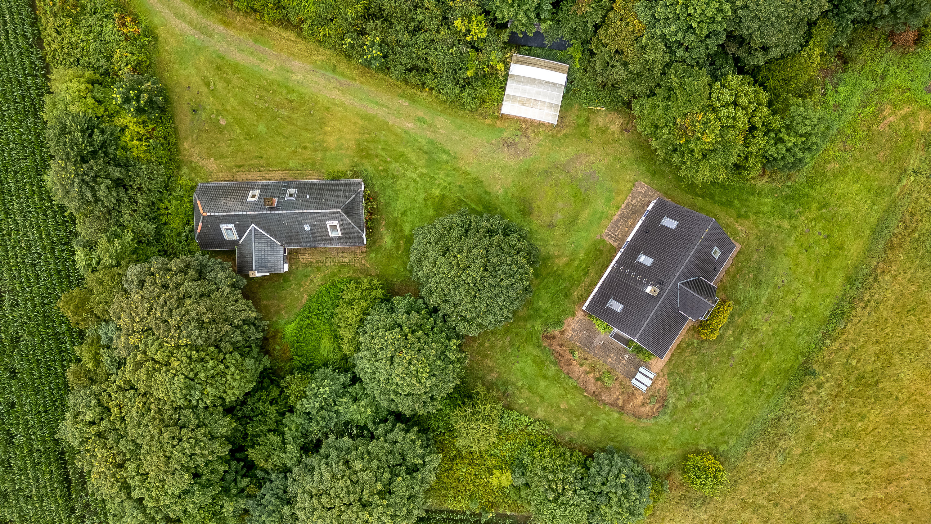 Fremhævet luftfoto billede i fuldskærmstilstand. Billede af Holstebrovej 27, Handbjerg, 7830 Vinderup