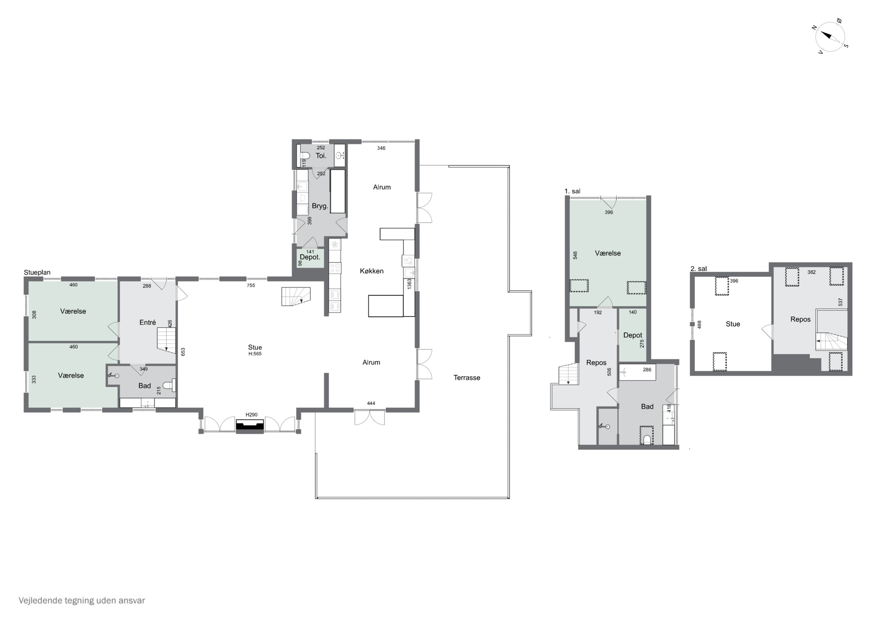 Plantegninger billede af Vædehave 18 (en del) og Vædehave 16, 5462 Morud
