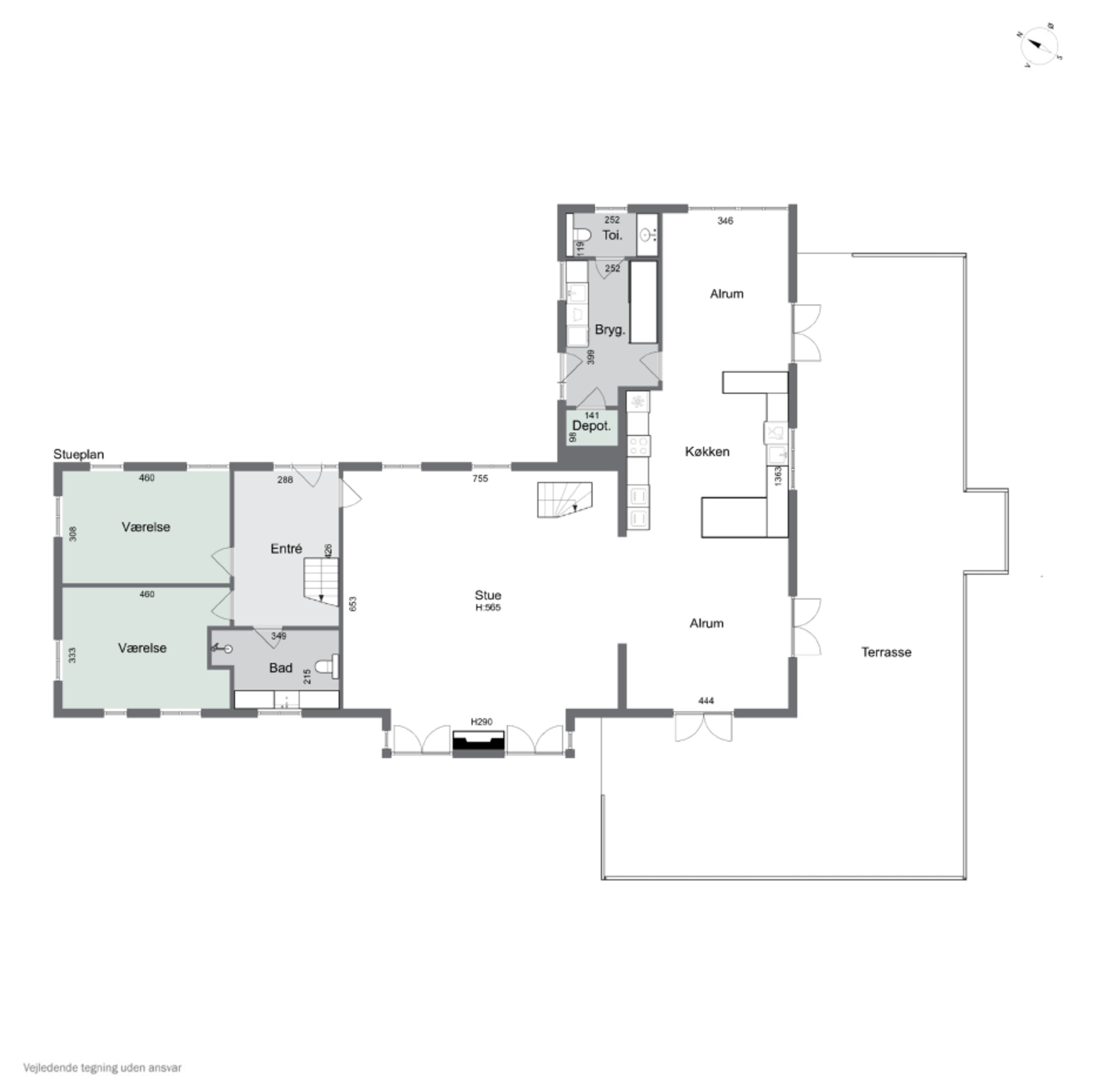 Plantegninger billede af Vædehave 18 (en del) og Vædehave 16, 5462 Morud