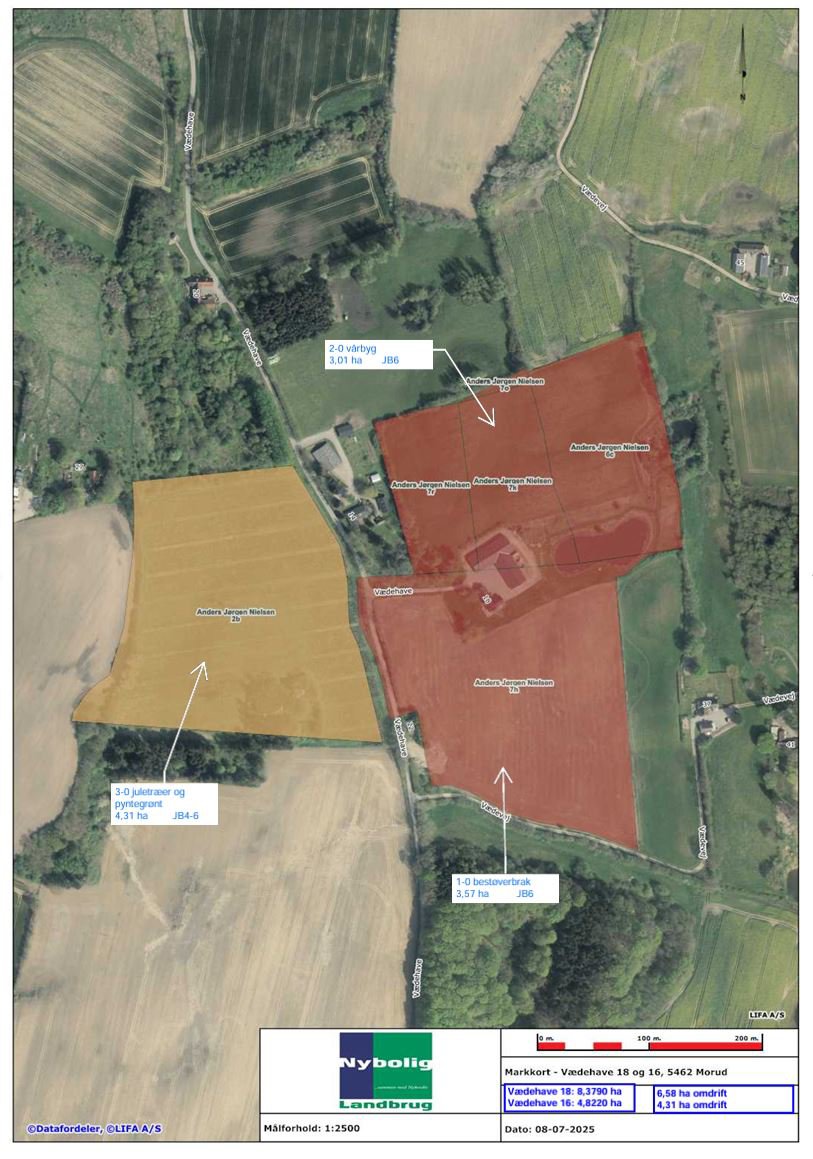 Fremhævet  billede i fuldskærmstilstand. Billede af Vædehave 18 (en del) og Vædehave 16, 5462 Morud