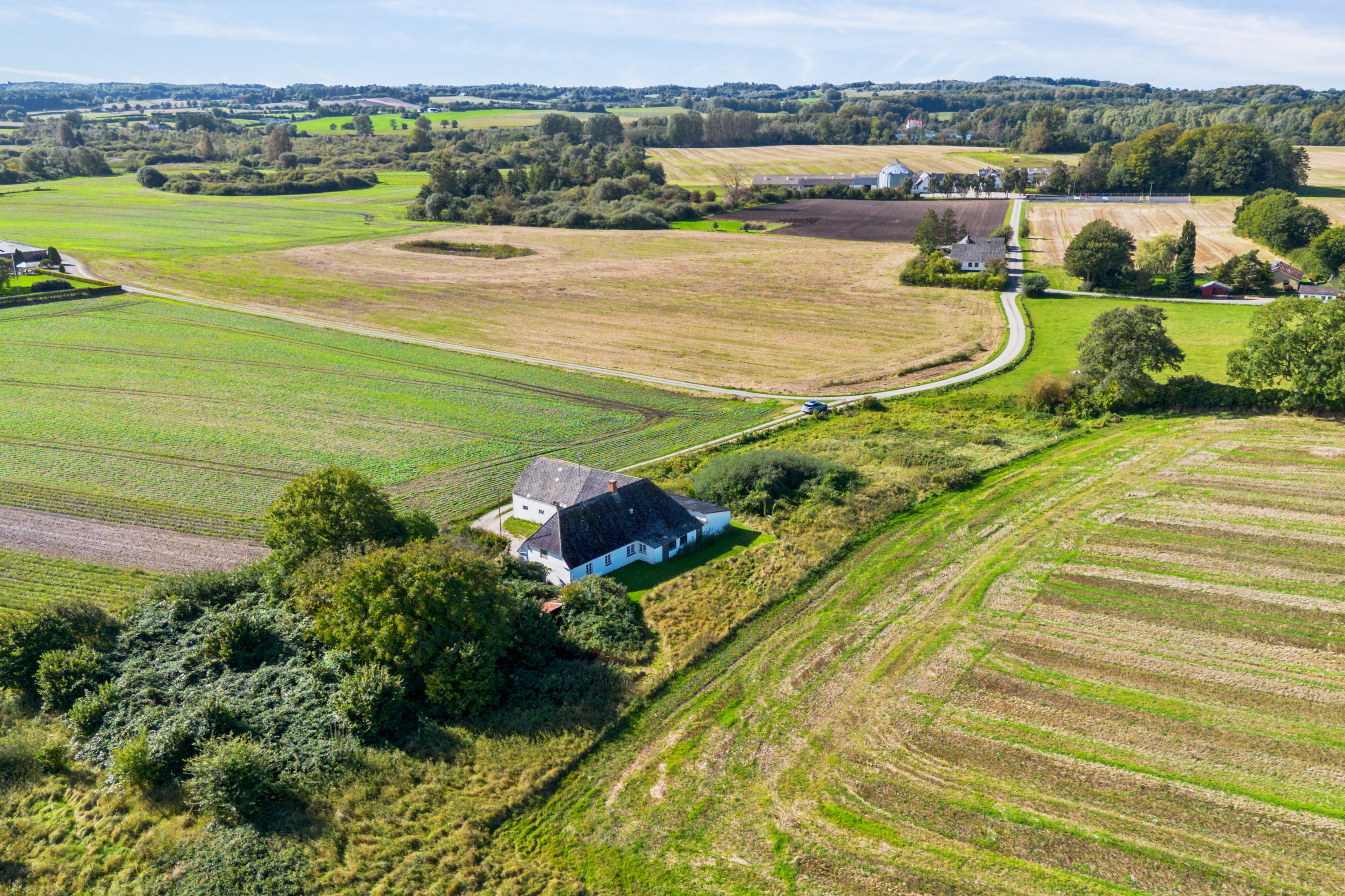 Fremhævet luftfoto billede i fuldskærmstilstand. Billede af Toftevej 8, V Hæsinge, 5672 Broby