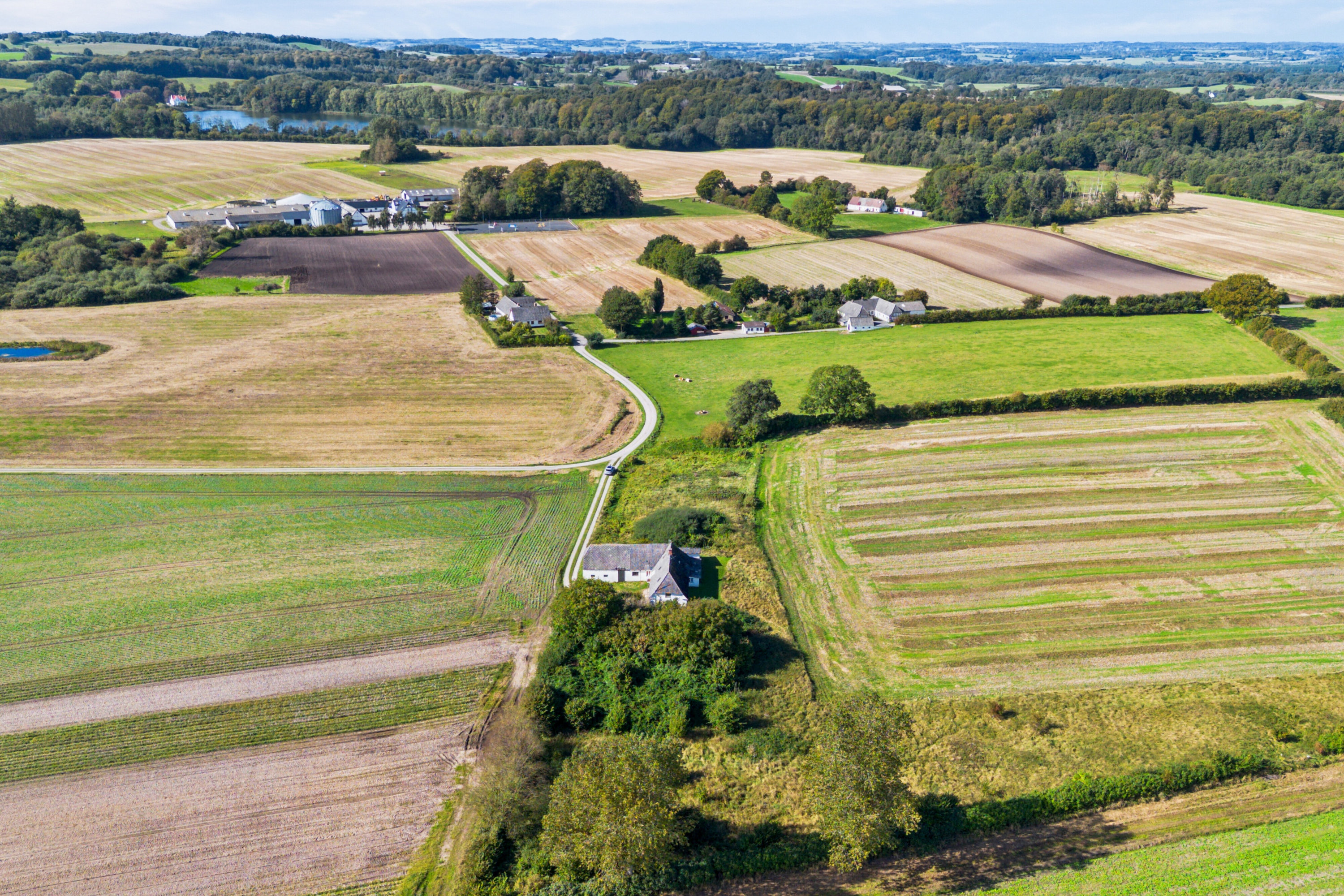 Fremhævet luftfoto billede i fuldskærmstilstand. Billede af Toftevej 8, V Hæsinge, 5672 Broby