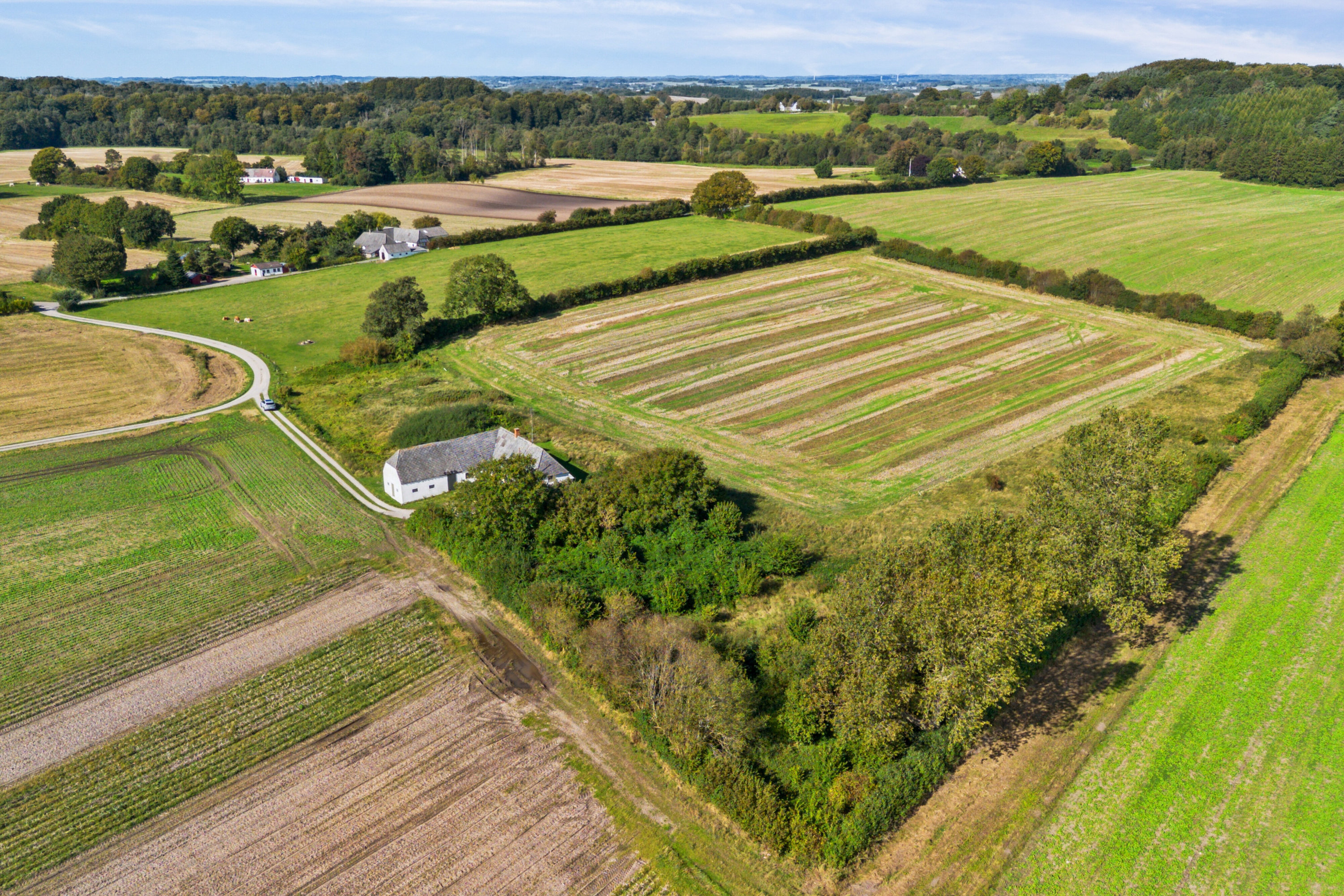 Fremhævet luftfoto billede i fuldskærmstilstand. Billede af Toftevej 8, V Hæsinge, 5672 Broby