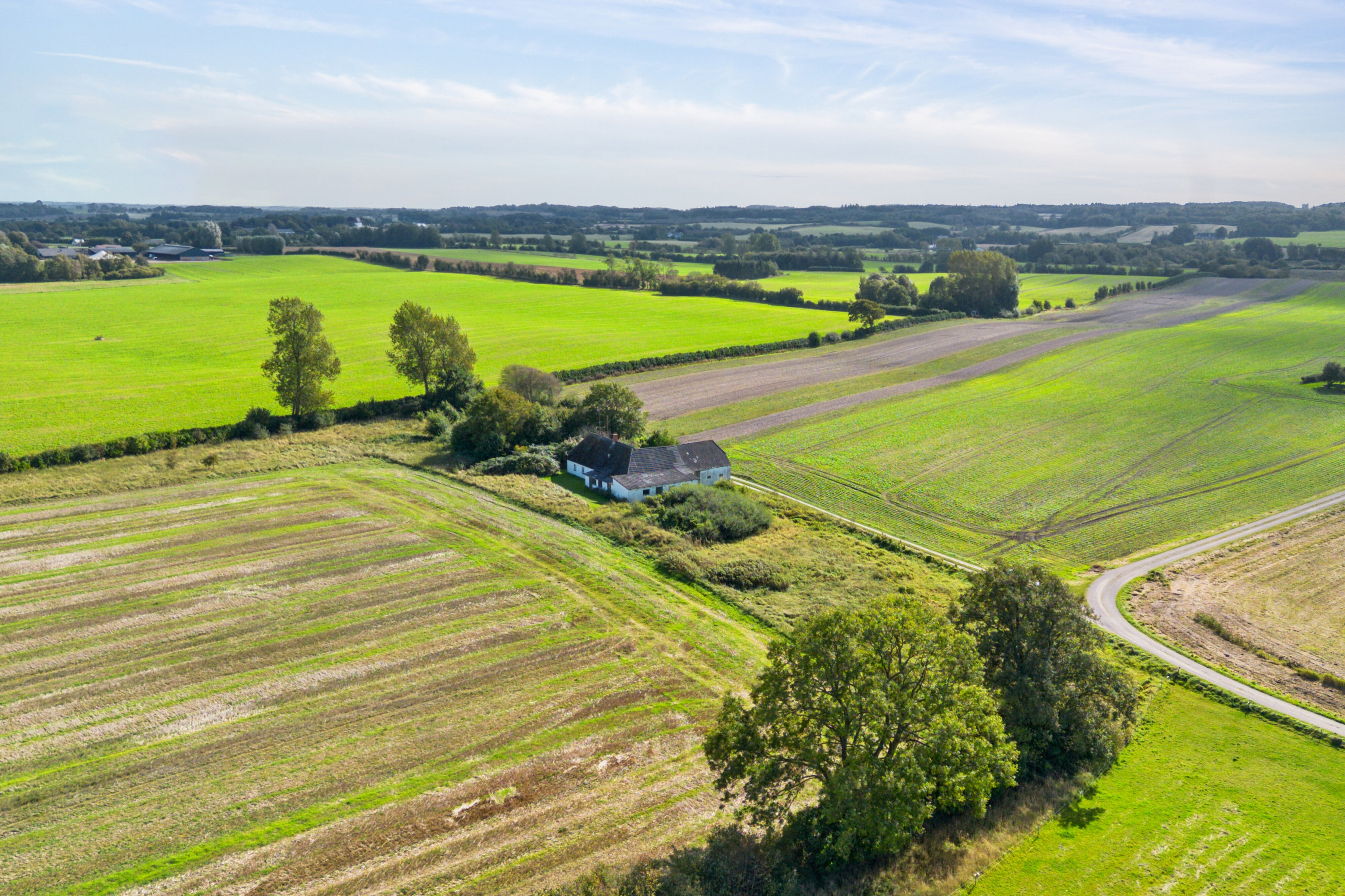 Fremhævet luftfoto billede i fuldskærmstilstand. Billede af Toftevej 8, V Hæsinge, 5672 Broby
