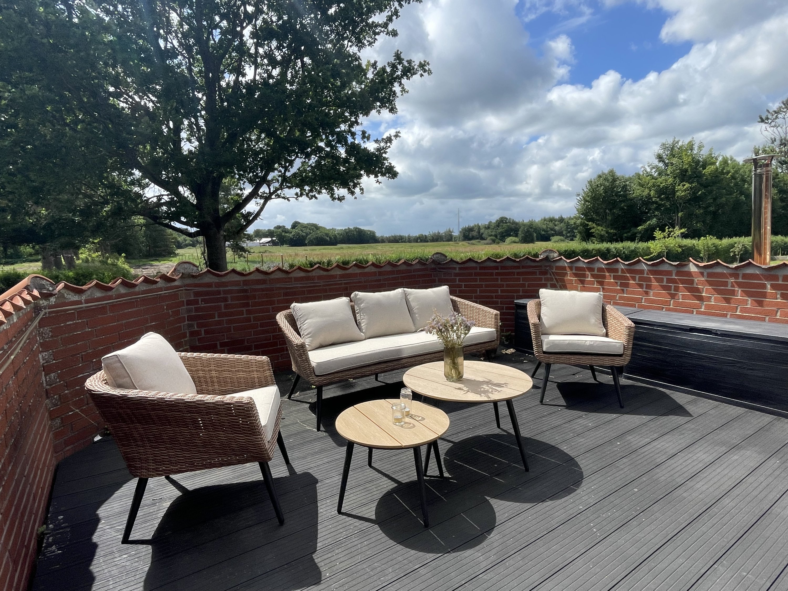 Fremhævet sydvendt terrasse billede i fuldskærmstilstand. Billede af Åbølvej 16, 6372 Bylderup-Bov