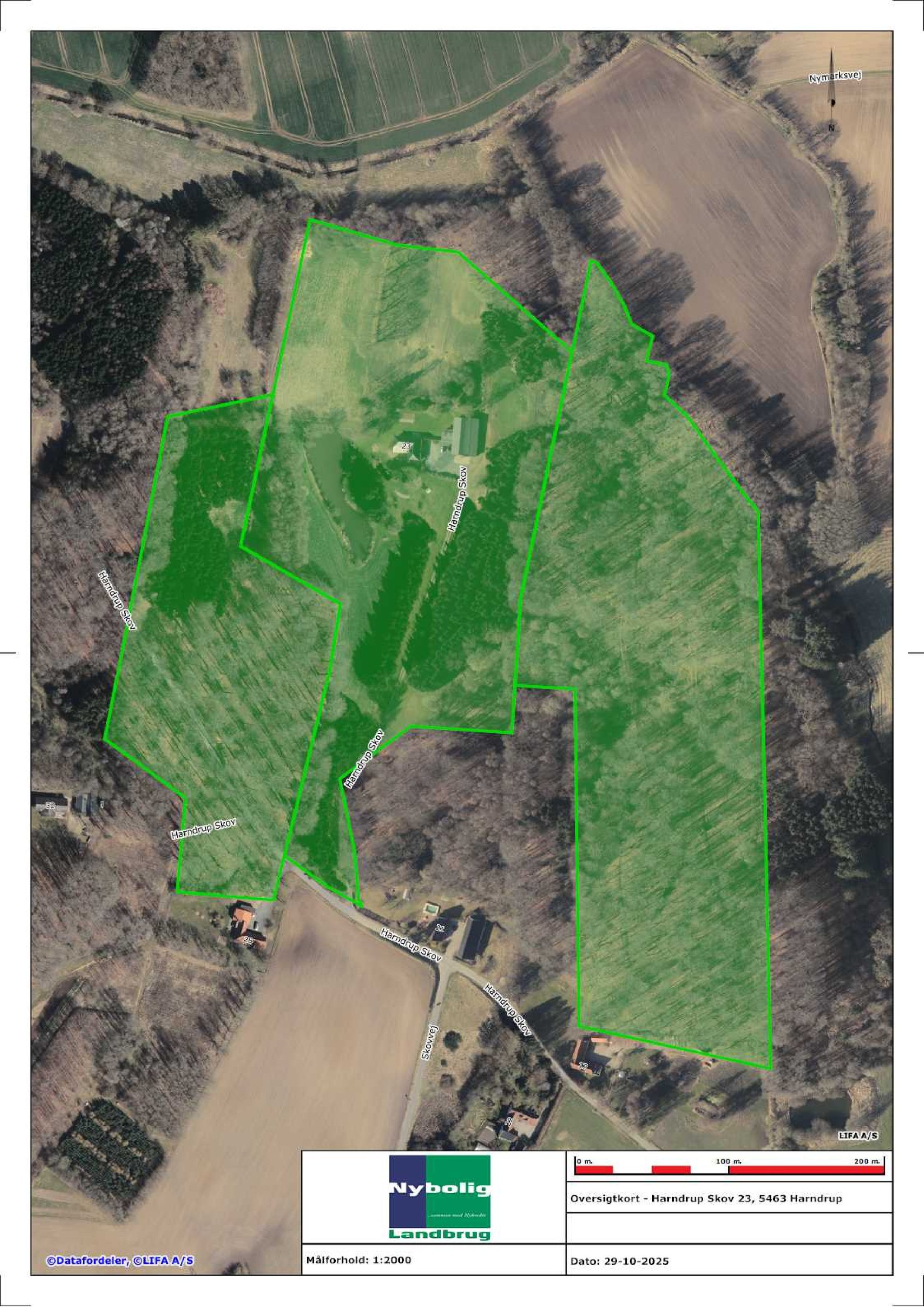 Fremhævet oversigtskort billede i fuldskærmstilstand. Billede af Harndrup Skov 23, Harndrupskov, 5463 Harndrup