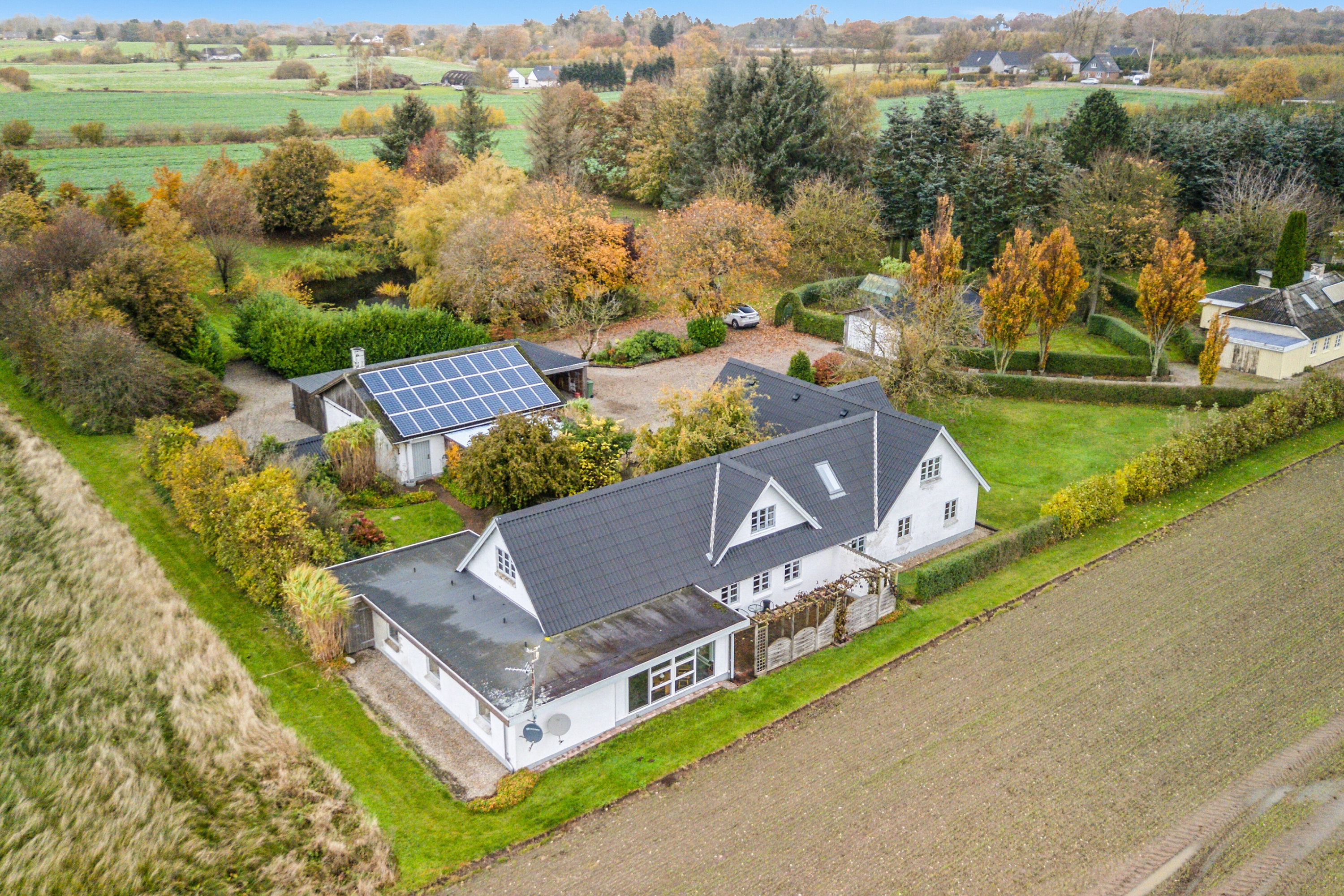 Fremhævet luftfoto billede i fuldskærmstilstand. Billede af Hovedvejen 18, Rynkeby, 5750 Ringe