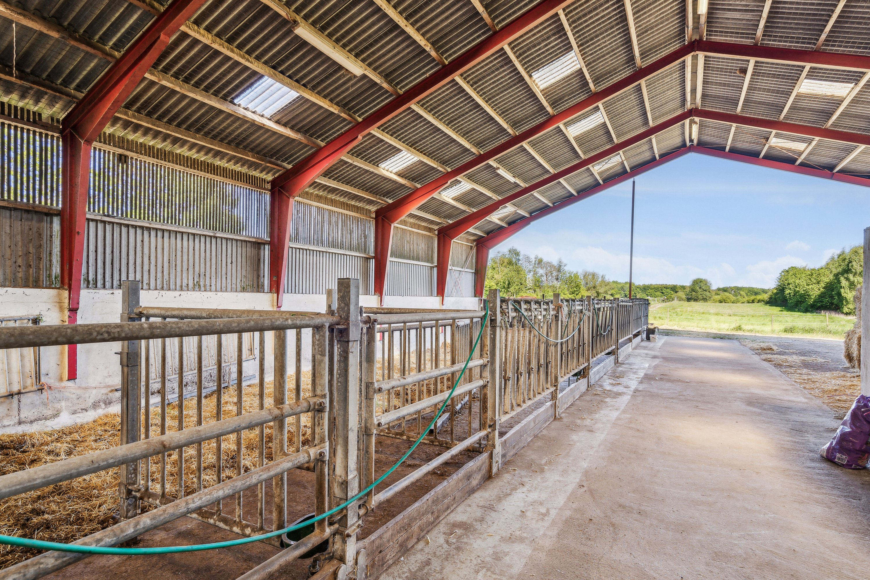 Fremhævet løsdriftsstald og lade billede i fuldskærmstilstand. Billede af Sølvbjergvej 2 (en del heraf), Pejrup, 5600 Faaborg