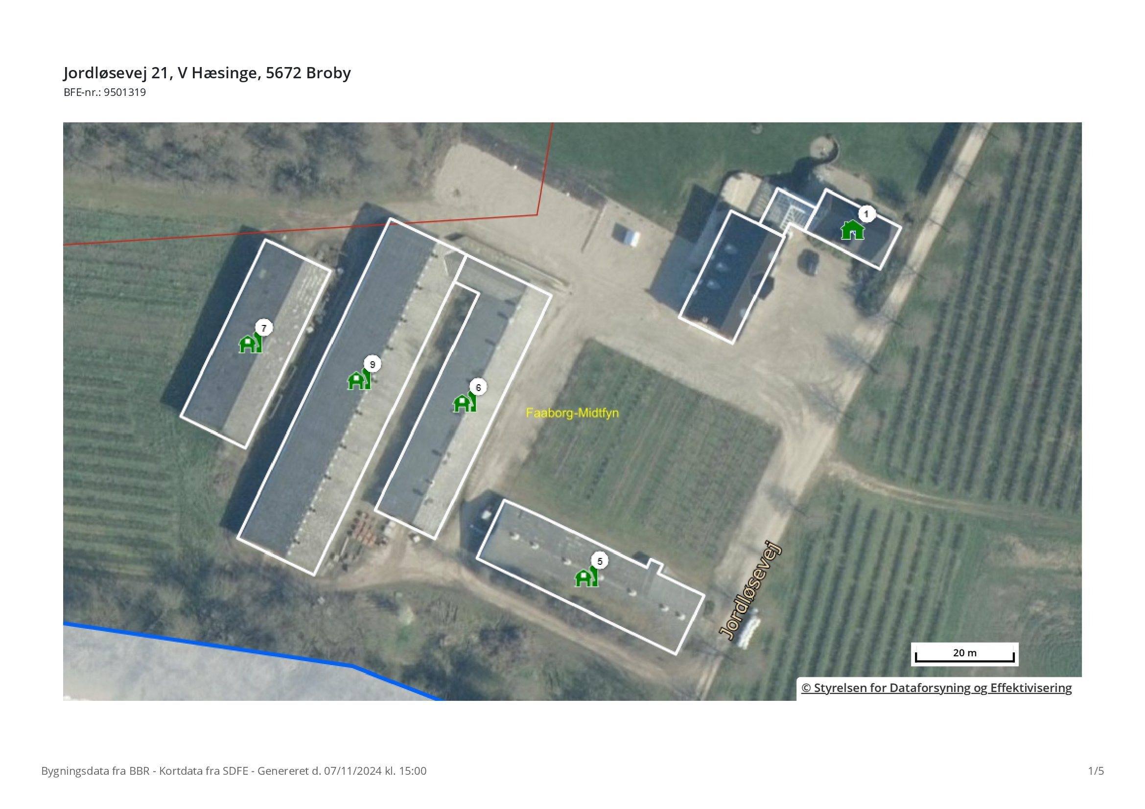 Fremhævet  billede i fuldskærmstilstand. Billede af Jordløsevej 21 og 23, V Hæsinge, 5672 Broby