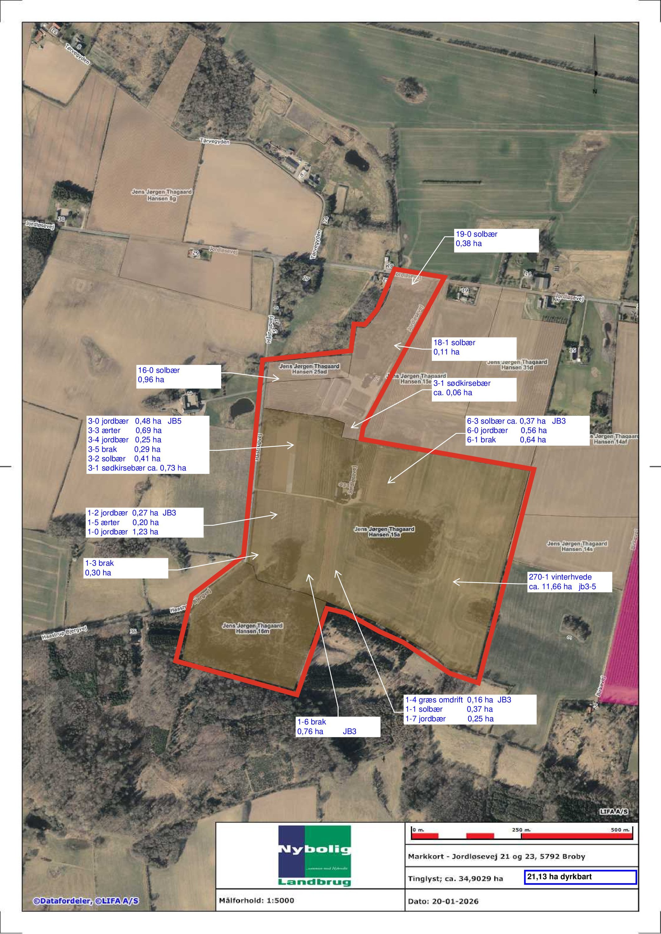 Fremhævet  billede i fuldskærmstilstand. Billede af Jordløsevej 21 og 23, V Hæsinge, 5672 Broby