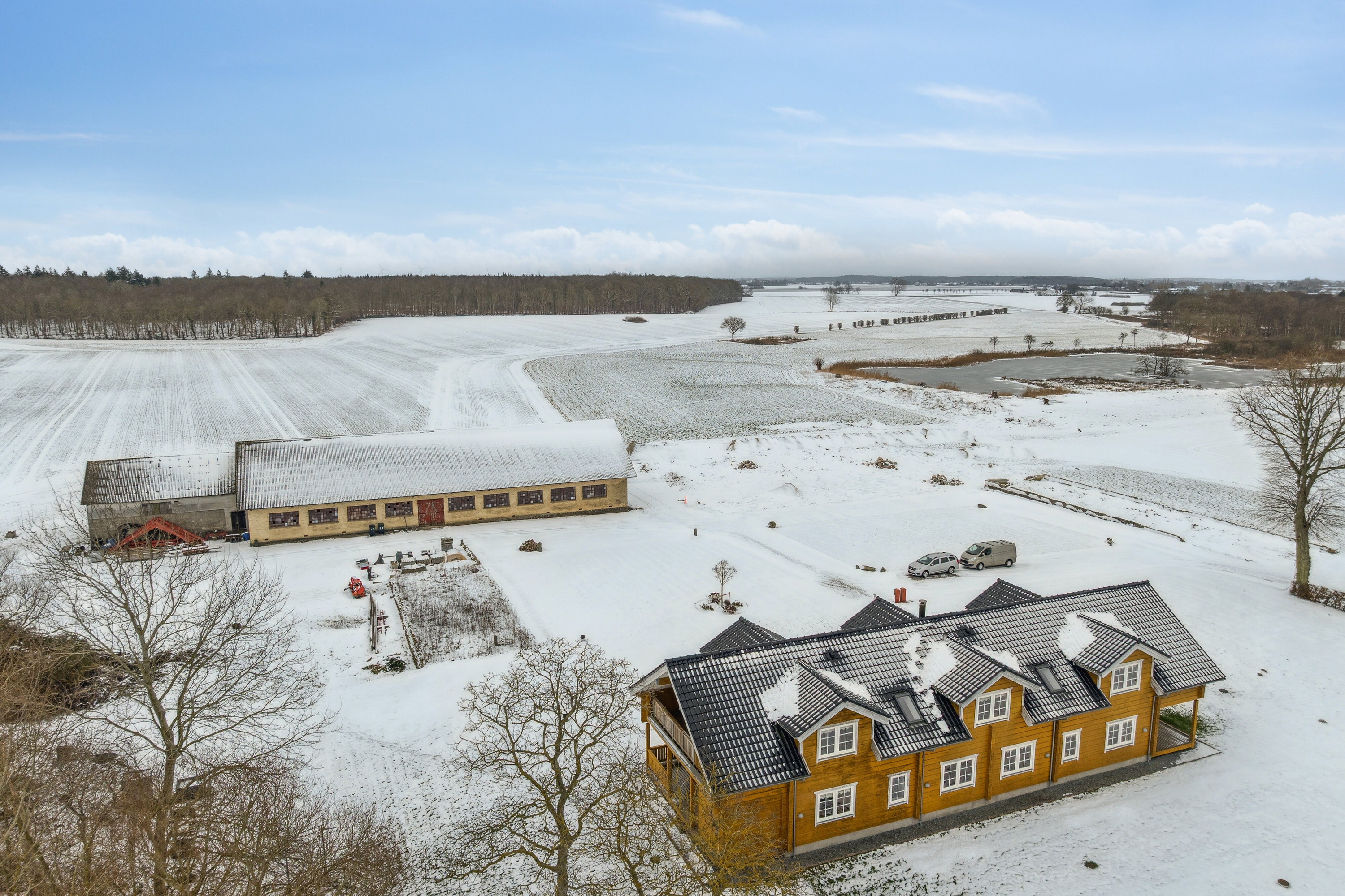 Fremhævet luftfoto billede i fuldskærmstilstand. Billede af Vestre Landevej 188, 4952 Stokkemarke