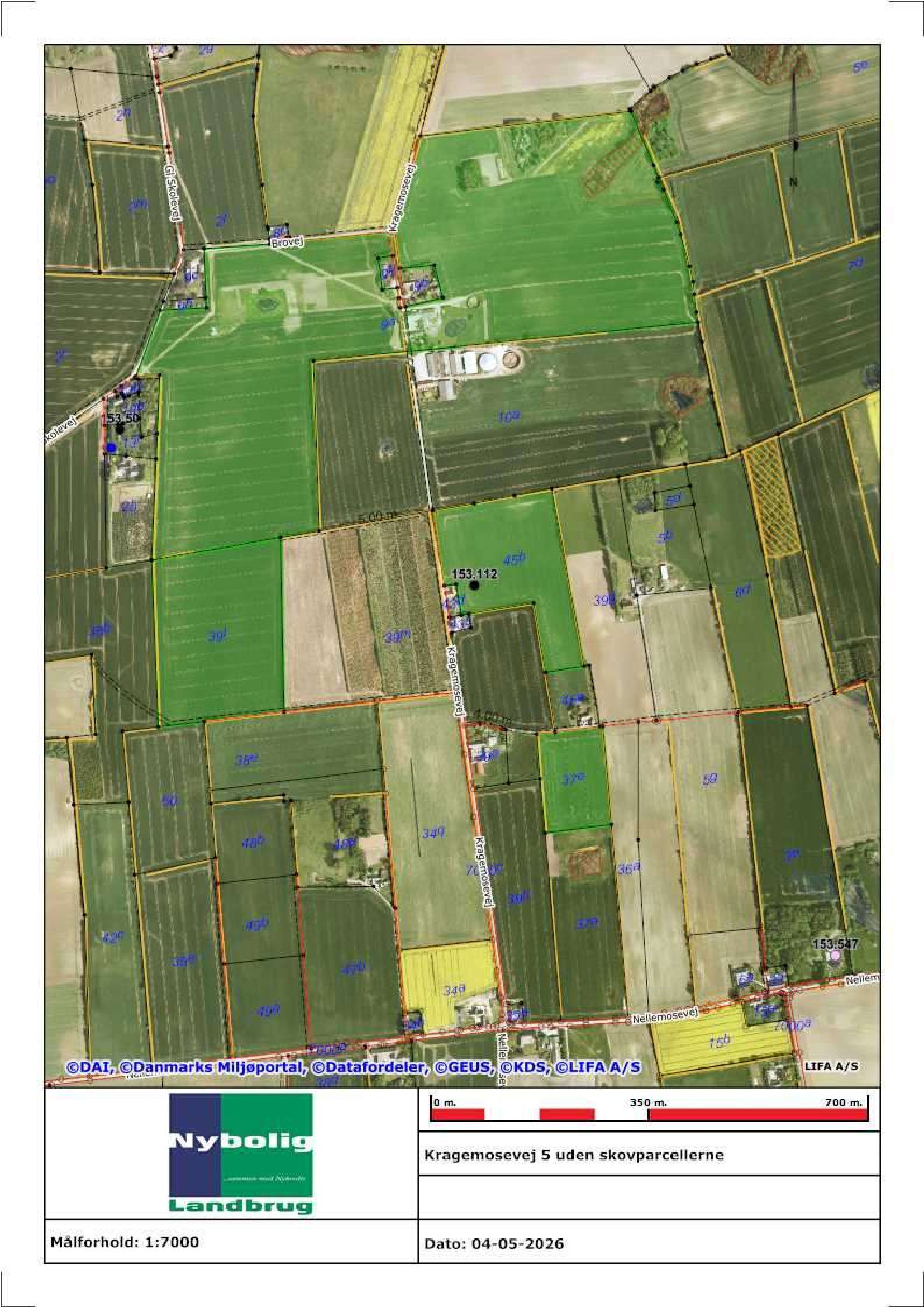 Fremhævet kort uden skovparcellerne billede i fuldskærmstilstand. Billede af Kragemosevej 5, Strærup Mark, 5683 Haarby