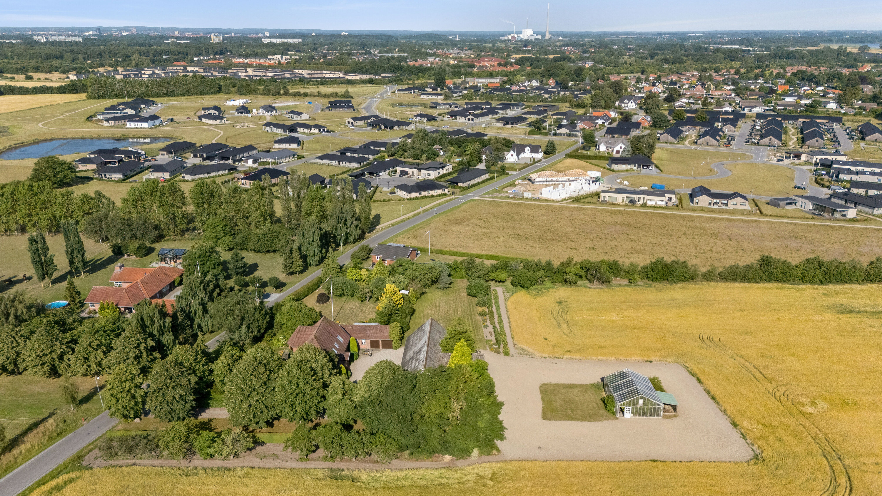 Fremhævet luftfoto billede i fuldskærmstilstand. Billede af Markhaven 110, Bullerup, 5320 Agedrup