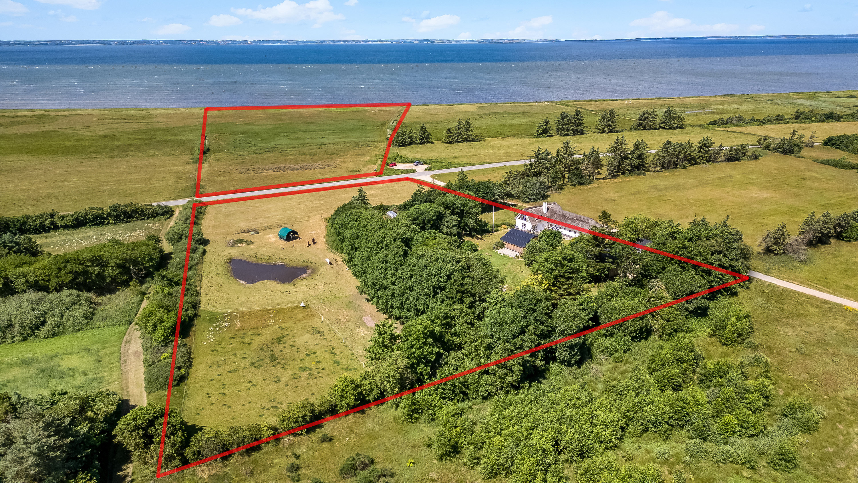 Fremhævet luftfoto billede i fuldskærmstilstand. Billede af Mosevej 31, Landting, 7830 Vinderup